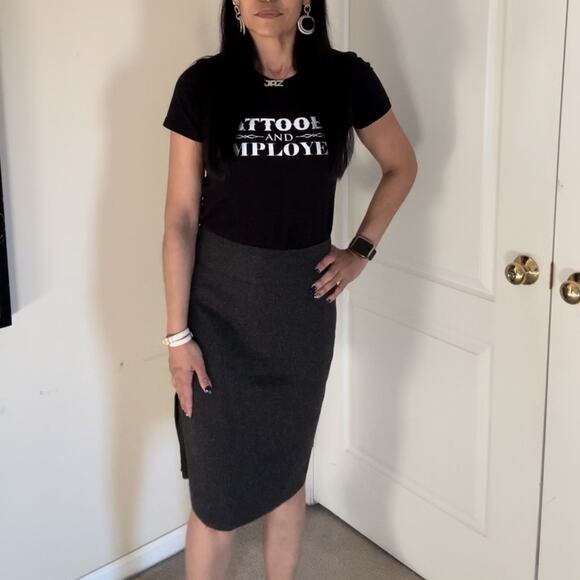 Rafaella Charcoal midi pencil skirt size 4 - Picture 5 of 16